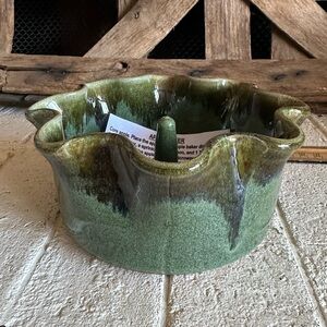 Handmade pottery apple/ onion baker (29)